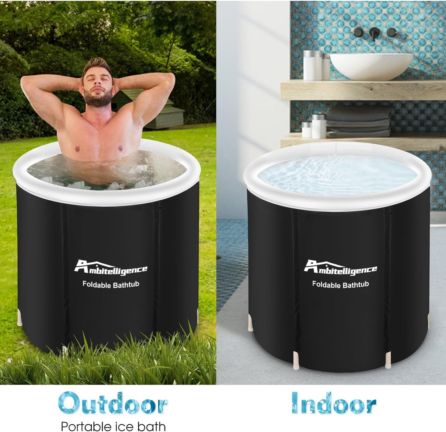 Recovery Ice Tub Foldable Bathtub Outdoor Portable Cold Water Therapy