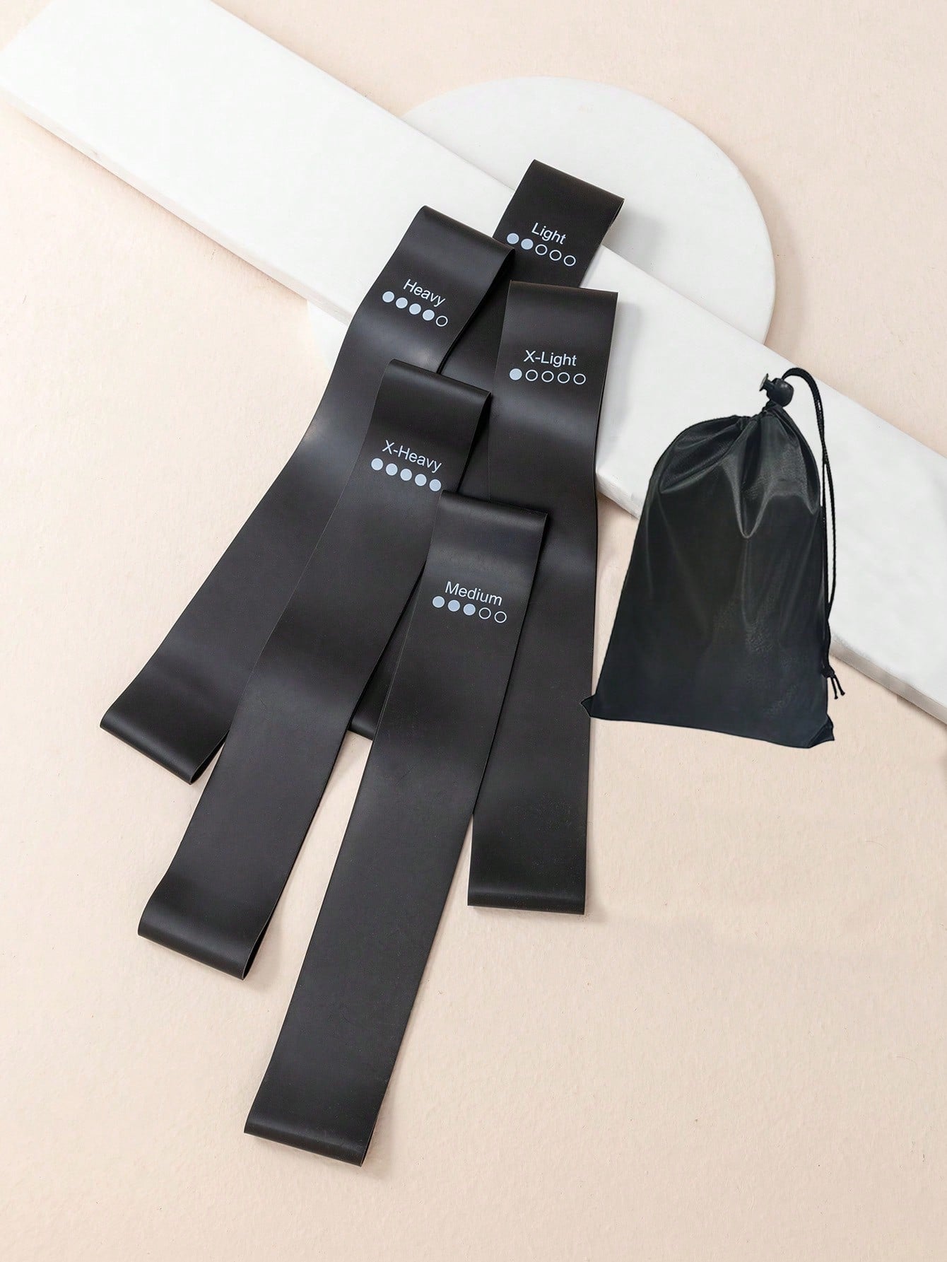 5Pcs Rubber Resistance Band with Organizer