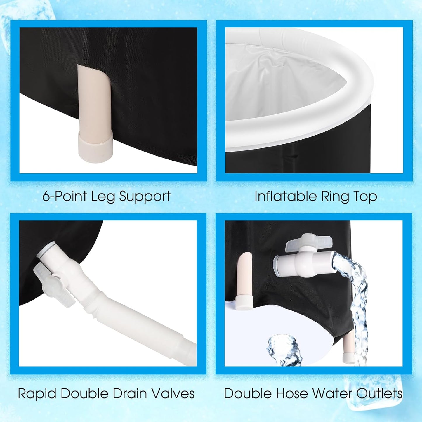 Recovery Ice Tub Foldable Bathtub Outdoor Portable Cold Water Therapy