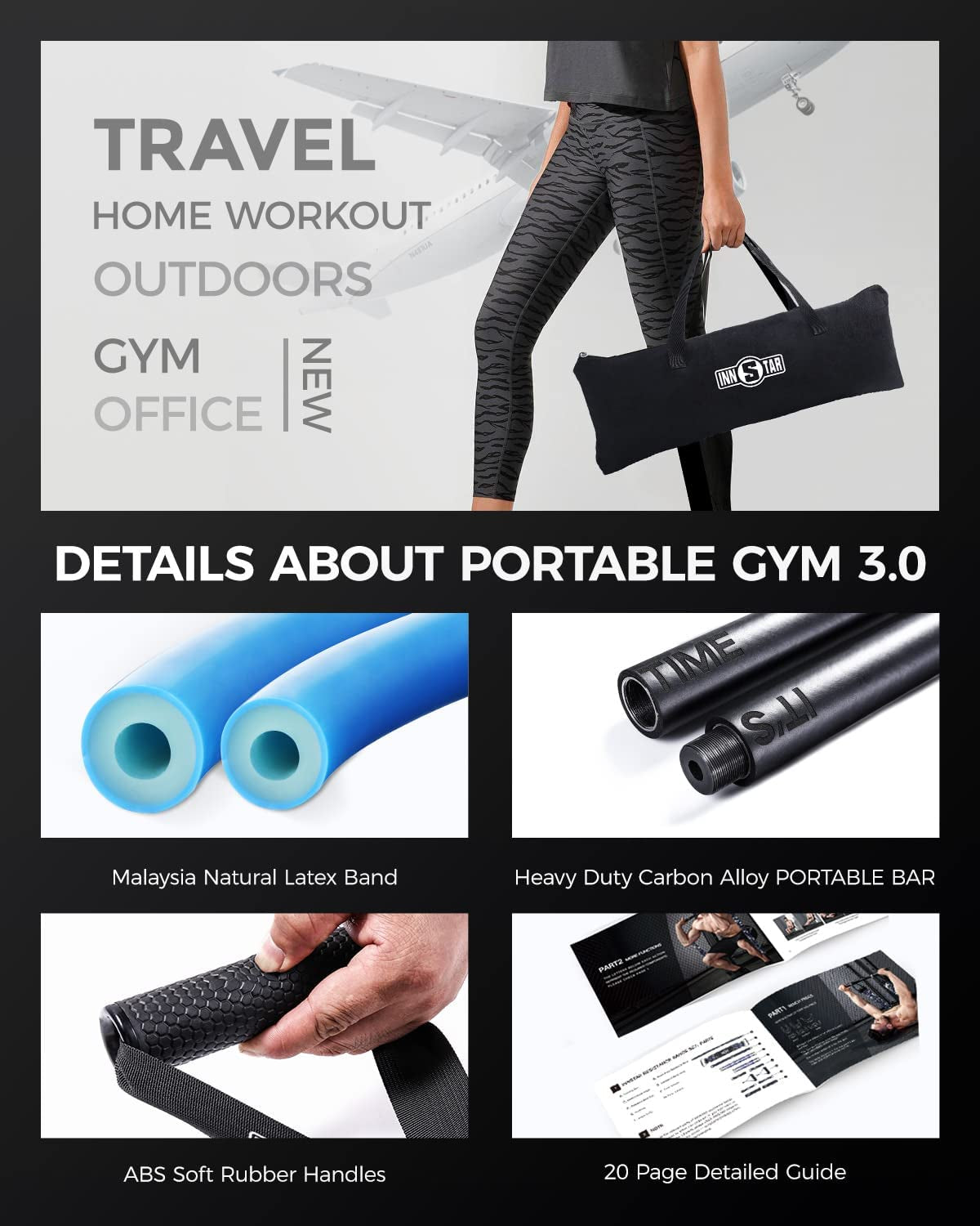 Portable Gym Kit for Home Gym Power Lifting Resistance