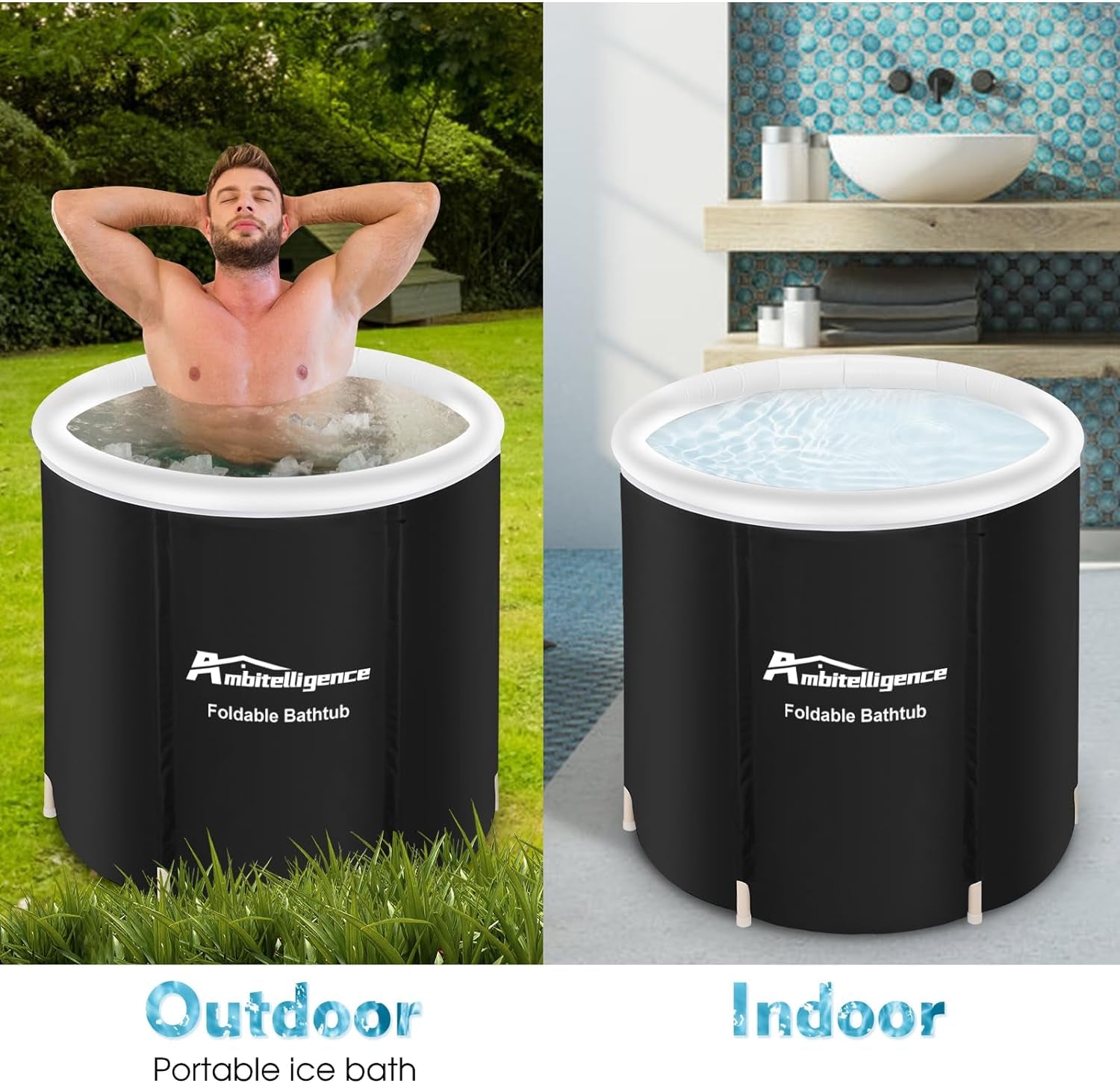 Recovery Ice Tub Foldable Bathtub Outdoor Portable Cold Water Therapy 