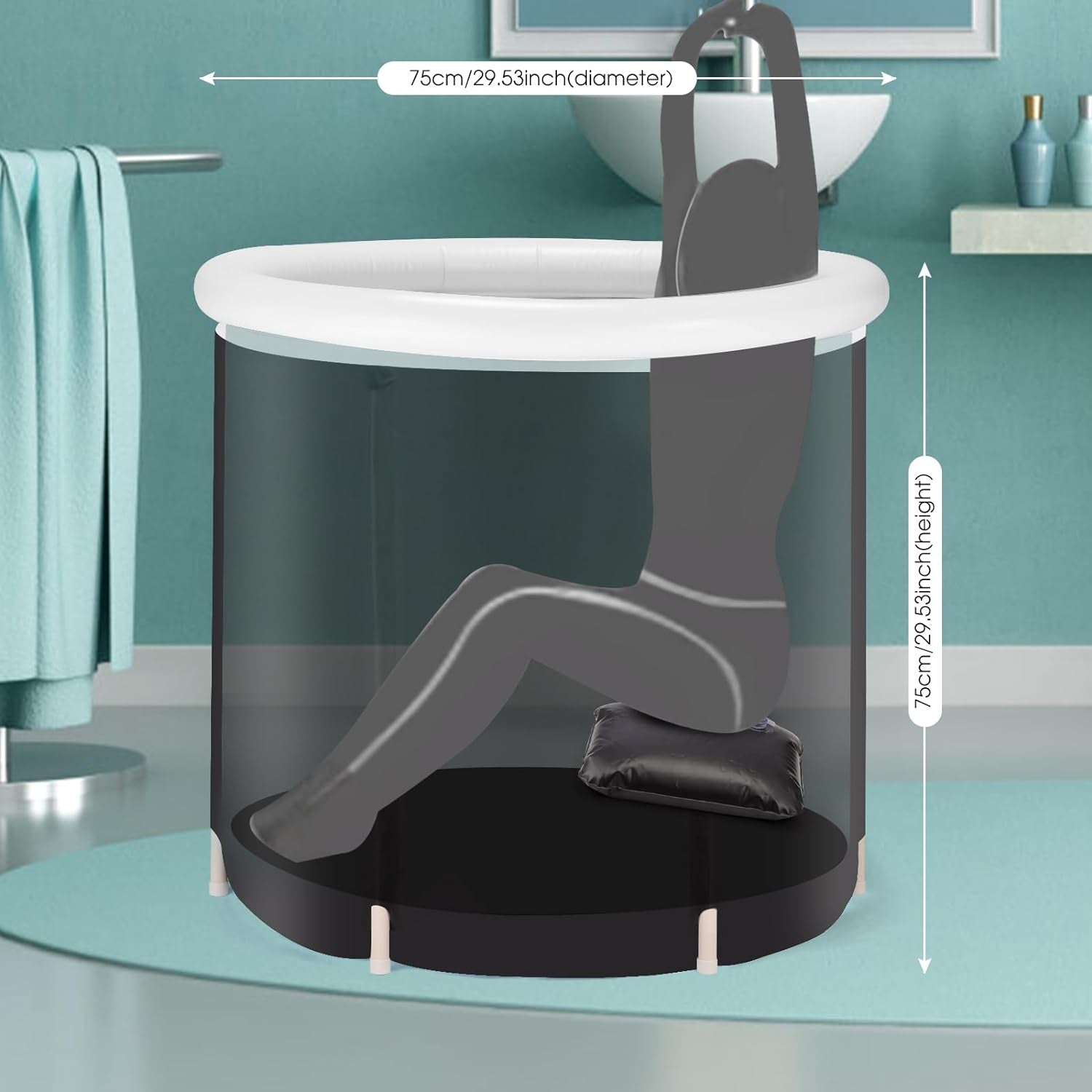 Recovery Ice Tub Foldable Bathtub Outdoor Portable Cold Water Therapy 