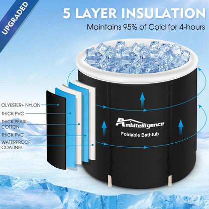 Recovery Ice Tub Foldable Bathtub Outdoor Portable Cold Water Therapy 
