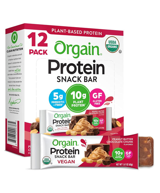 Organic Vegan Protein Bars, Peanut Butter Chocolate Chunk 