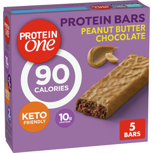 90 Calorie Keto Protein Bars, Peanut Butter Chocolate, 5 Ct