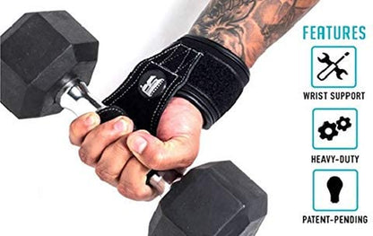 Weight Lifting Grips with Wrist Straps