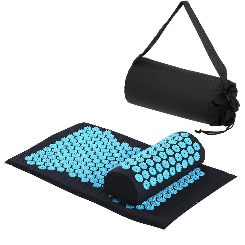 Acupressure Mat and Pillow Set for Back/Neck Pain Relief and Muscle Relaxation,1 Set